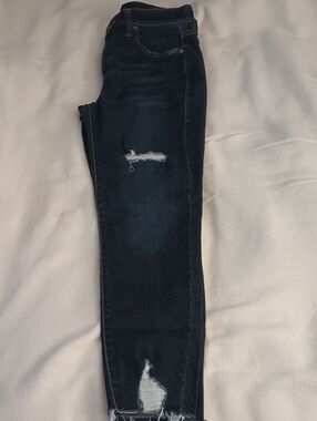 Lularoe Dark Wash Distressed Skinny Jeans - Dark Blue